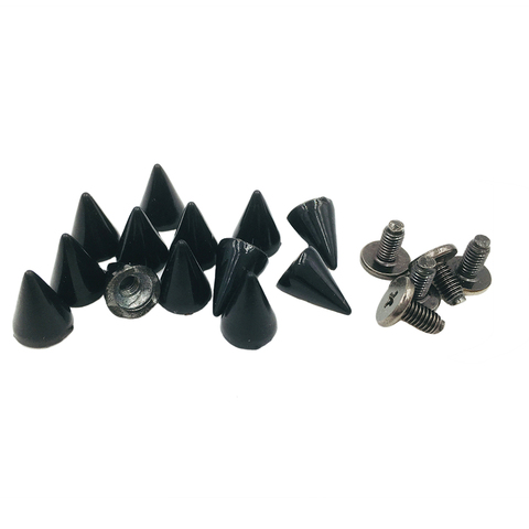 100sets 7x10mm Painted Black Cone Spots Metal Studs Spikes Leathercraft Rivets Punk Spike Clothes Bags Belt Pet Collars ► Photo 1/3