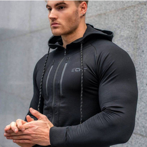 2022 Men Brand Hoodies Gym Sport Running Training Fitness bodybuilding Sweatshirt Outdoor Sportswear Male Hooded Jacket Hoodies ► Photo 1/5