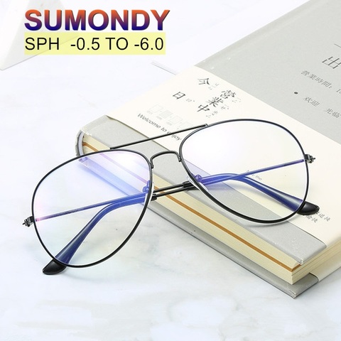 SUMONDY Prescription Glasses For Myopia SPH 0 to -6.0 Women Men Fashion Spectacles For Nearsighted With Dioptre End Product UF51 ► Photo 1/6