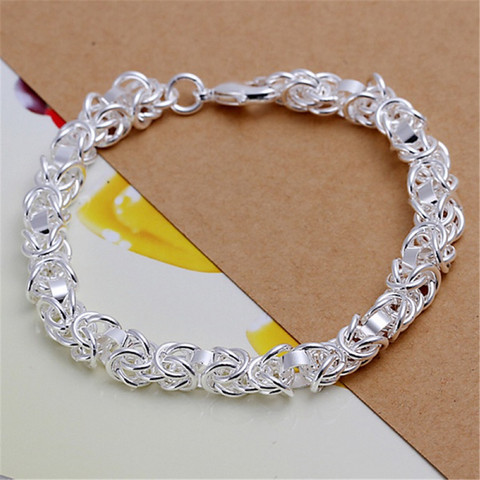silver color bracelets Cute noble chain for women lady Men wedding party gifts fashion jewelry Christmas gifts H073 ► Photo 1/4