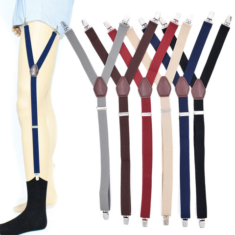 Shirt Stays Sock Garters for Men Police Military Adjustable Elastic Leg Suspenders Straps Shirt Holders Non-slip Clamp 1 Pair ► Photo 1/6