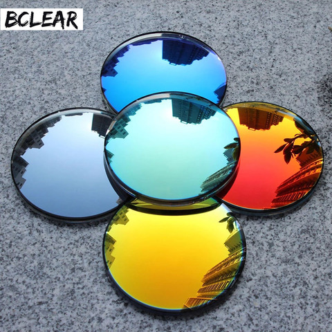 BCLEAR 1.49 index Fashion Colorful Non-polarized  UV400 Mirror Reflective Sunglasses Prescription Lenses Myopia Sunglasses Lens ► Photo 1/2