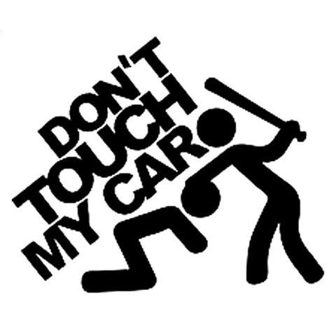 15CM*12.5CM Don't Touch My Car Sticker JDM Slammed Funny Decals Motorcycle Car Styling Accessories Black/Sliver C8-0147 ► Photo 1/2