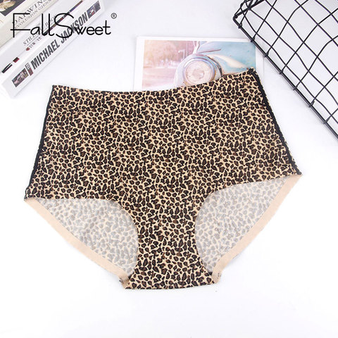 FallSweet Seamless Leopard Panties High Waist Plus Size Underwear