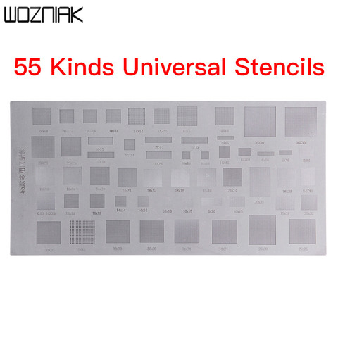 BGA Reballing Universal Stencil Template  55 Kinds of Universal Phone Solder Paste BGA Reballing Stencils ► Photo 1/2