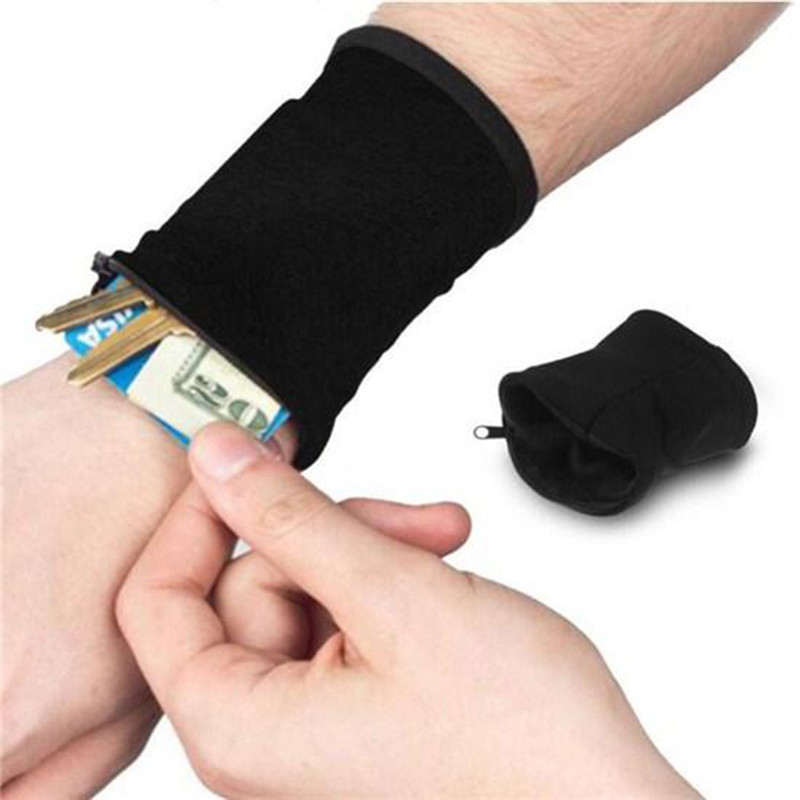 Zipper Wallet Storage Ankle Wrap Wrist Band Sport Strap Outdoor Storage\ 