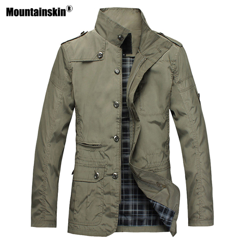 Mountainskin Men's Thin Jackets Hot Sell Casual Wear Korean Comfort Windbreaker Spring Autumn Overcoat Men Trench Coat 5XL SA608 ► Photo 1/6