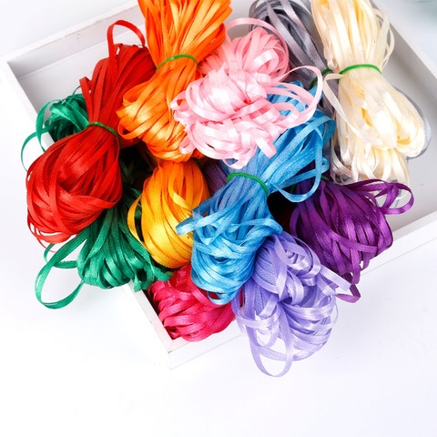 Mix 18 Colors 25Yards 3mm Width Solid Silk Satin Lace Ribbon Wedding Invitation Card Party Decoration Scrapbooking Wrap Supplies ► Photo 1/6