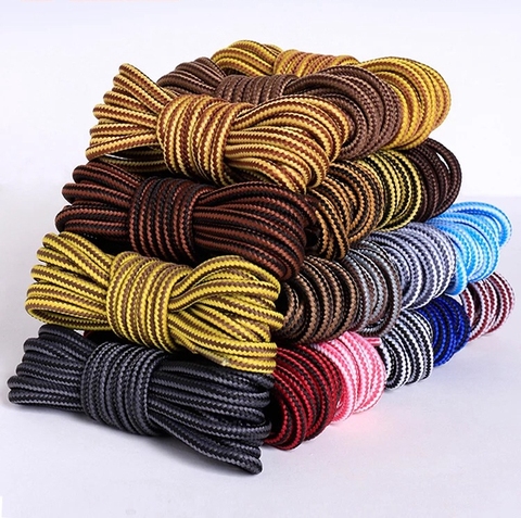 1Pair Striped Double Color Shoe laces Boots Outdoor Sport ShoeLaces Cotton Round Shoelace 18 Colors Length 70CM 90CM 120CM 150CM ► Photo 1/6