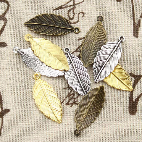 30pcs Charms Tree Leaf 31x12mm Handmade Craft Pendant Making fit,Vintage Tibetan Bronze Silver color,DIY For Bracelet Necklace ► Photo 1/5