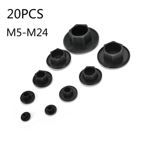 20PCS Black Hex Socket Allen Bolt Screw Nut Hexagon Head Cover Cap Protector Fasteners Screws Covers Caps M5-M24 ► Photo 1/6