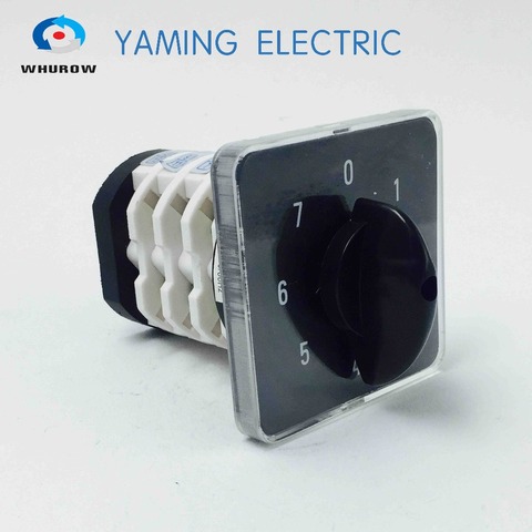Rotary switch knob 8 position 0-7 YMZ12-32/4 universal manual electrical changeover cam switch 32A 690V 4 section high quality ► Photo 1/5