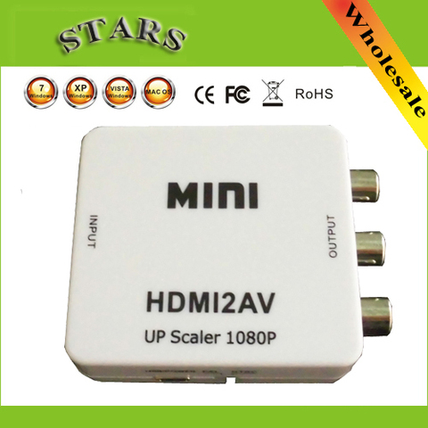 Mini HD Video Converter Box HDMI to RCA AV/CVSB L/R Video 1080P HDMI2AV Support NTSC PAL Output HDMI TO AV Scaler Switch Adapter ► Photo 1/5