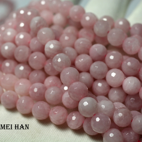 Meihan (3 strandsset)  Natural shinny 8mm rose pink quartz faceted pink crystal smooth round loose beads for jewelry DIY making ► Photo 1/2