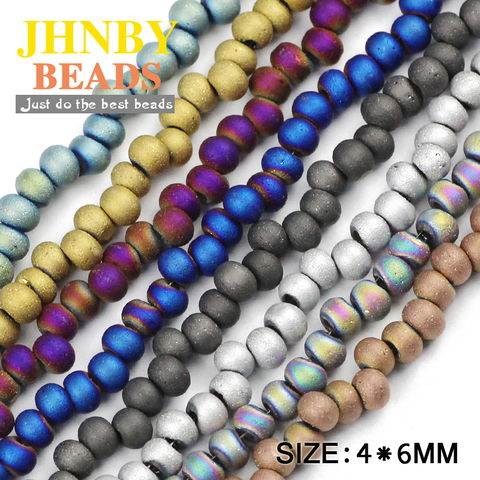 JHNBY Earrings ball Matte Austrian crystal beads 4x6mm 100pcs plated Round Loose beads Jewelry bracelet accessories making DIY ► Photo 1/6
