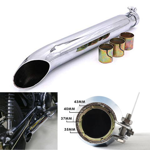 For Harley Bobbers /Honda CRF230F CRF150F Universal Chrome Motorcycle Cafe Racer Exhaust Pipe Muffler Tail Tube Silencer ► Photo 1/6
