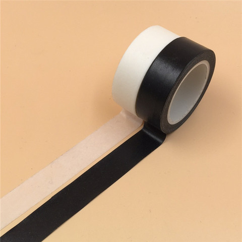 15mm*10m Paper Washi Tapes Fashion DIY Pure Color White Black Masking Tape Photographic Tape Scrapbook Sticker Decorative ► Photo 1/4