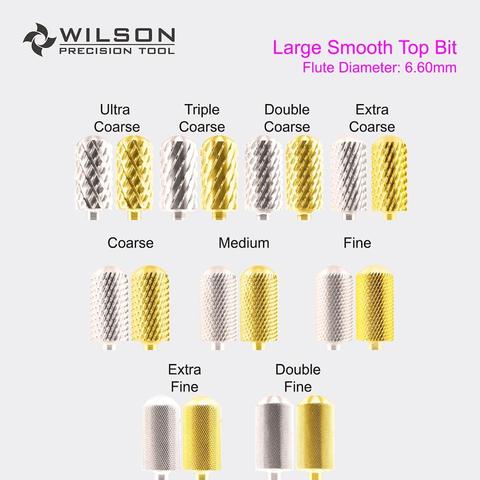 Large Barrel Smooth Top Bit - Gold/Silver - WILSON Tungsten Carbide Nail Drill Bit Electric Manicure Drill & Accessory ► Photo 1/3