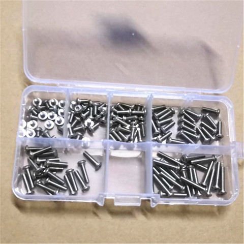 120pcs iso7380 m2 M2.5 M3*4/6/8/10/12/16 Stainless steel 304 hex socket round button head screw  kit ► Photo 1/4