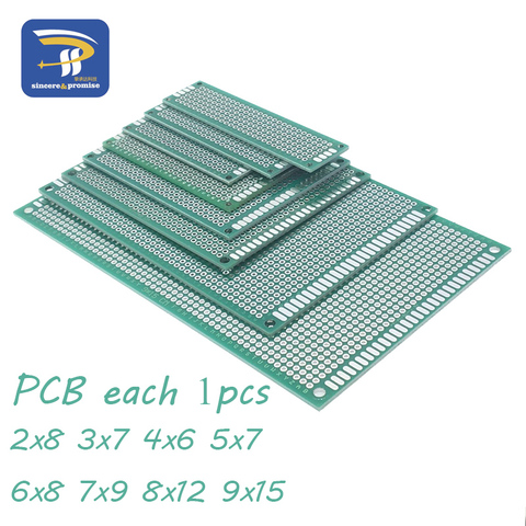 8pcs PCB Prototype Board 2.54mm Circuit Tinned Universal Stripboard Veroboard Double Side 2X8 3X7 4X6 5X7 6X8 7X9 8X12 9X15CM ► Photo 1/6