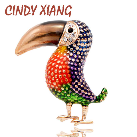 CINDY XIANG New Colorful Rhinestone Bird Brooches for Women Small Cute Animal Pins Cute Carton Design Accessories Kids Gift 2022 ► Photo 1/5