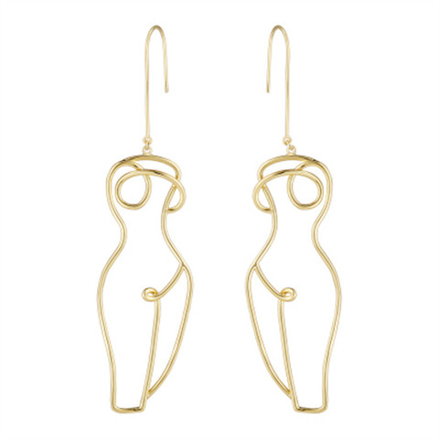 Abstract Lady Body Outline Drop Earrings For Women 2022 Unique Body Statement Earrings Dangle Earrings ► Photo 1/6
