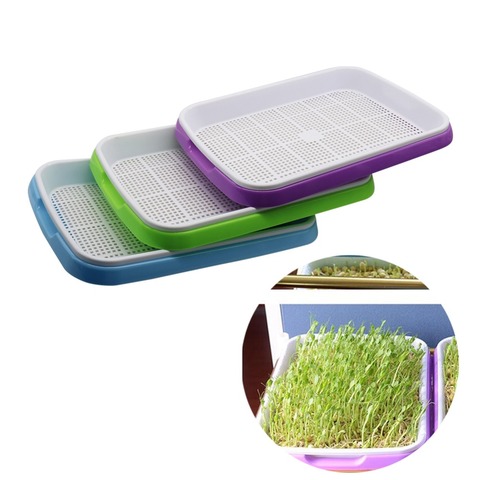 1 set Double Layer Bean Sprouts Plate Seedling Tray Planting Dishes Growing wheat seedlings Nursery Pots Home Garden plant tools ► Photo 1/6