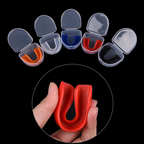 Sport Mouth Guard Teeth Protector Adults Mouthguard Tooth Brace Protection Basketball Rugby Boxing Karate With Plastic Case Box ► Photo 1/6