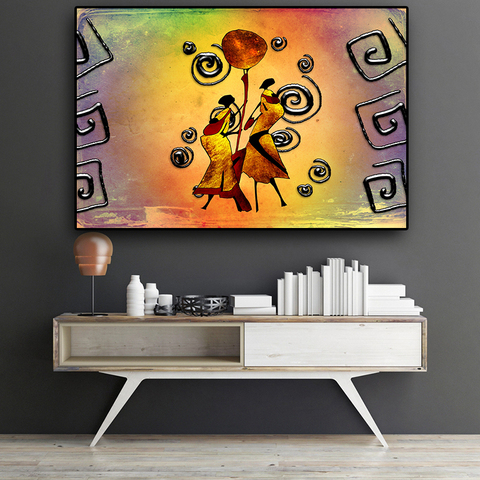 AbstractWoman Dance African Art Figure Oil Painting on Canvas Posters and Prints Cuadros On the Wall Art Picture for Living Room ► Photo 1/6