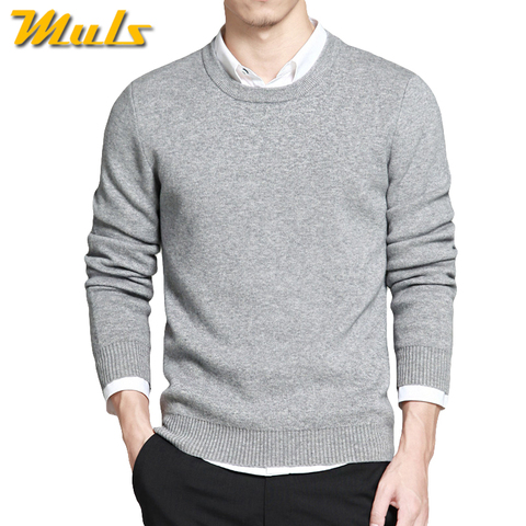 2017 Spring mens pullover sweaters Simple style cotton O neck sweater jumpers Autumn Thin male knitwear Blue Gray Black M-4XL ► Photo 1/6