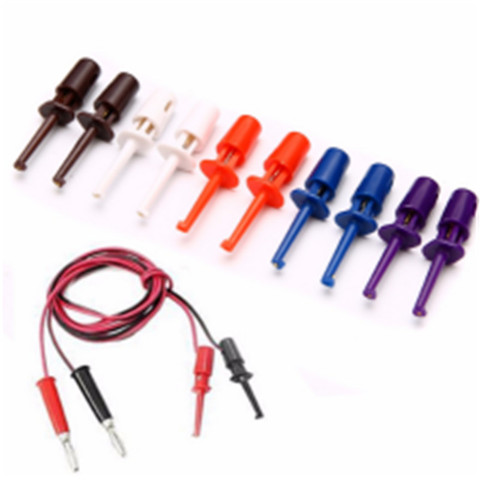 10pcs Multimeter Wire Lead Test Hook Clip Electronic Mini Test Probe Set Red White Blue Black Purple For Repair Tool ► Photo 1/6