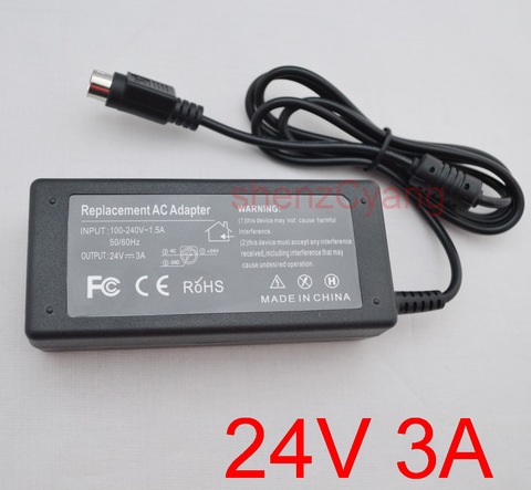 1PCS  24V 3A 3PIN 72W AC Adapter Power Supply Charger For NCR RealPOS 7197 POS Thermal Receipt Printer For EPSON PS180 PS179 ► Photo 1/3