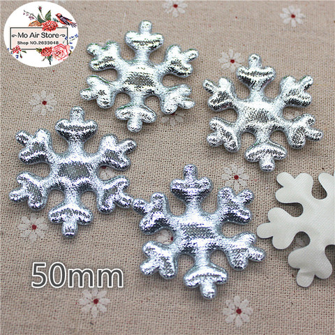 20/30pcs Cloth Sequins patches Christmas silver snowflake leaf Appliques for clothes Sewing Supplies diy craft ornament ► Photo 1/2