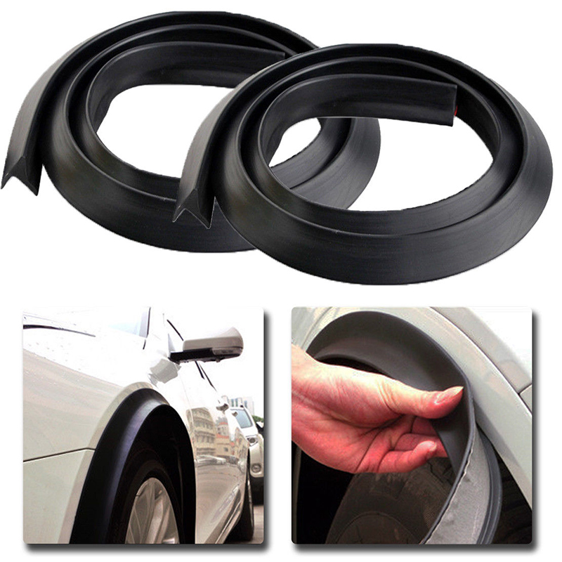 2x Car External Wheel Eyebrow Rubber Anti-collision Strip Black
