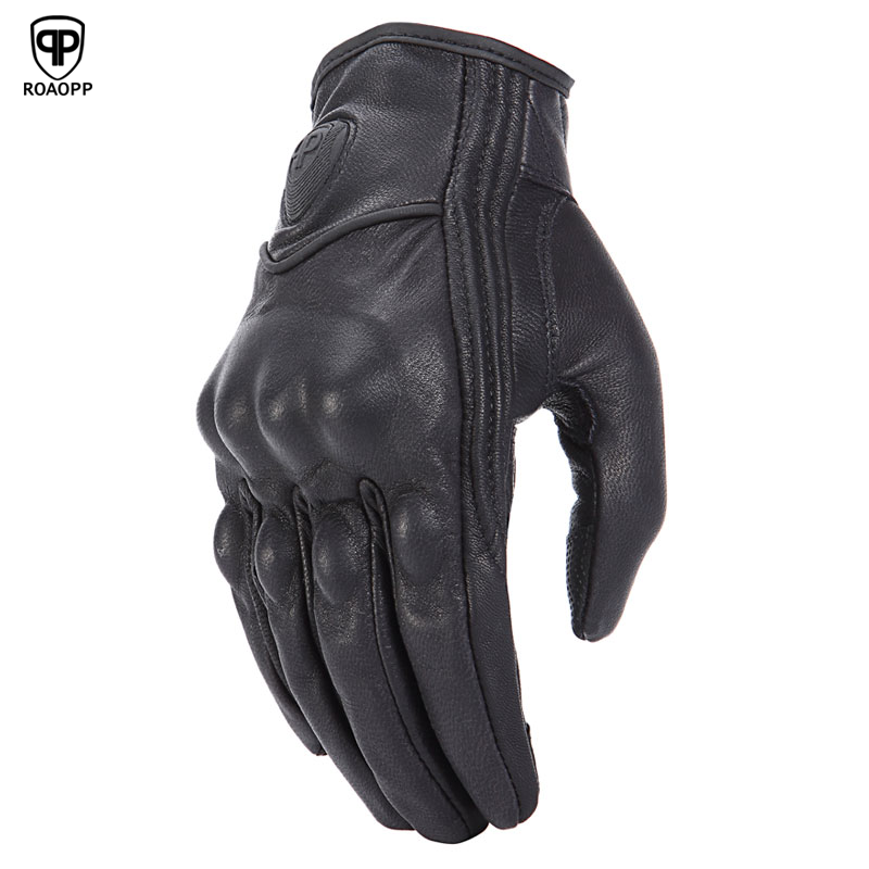 Retro Real Leather Motorcycle Gloves Moto Waterproof Gloves Motocross GloveUU-h 