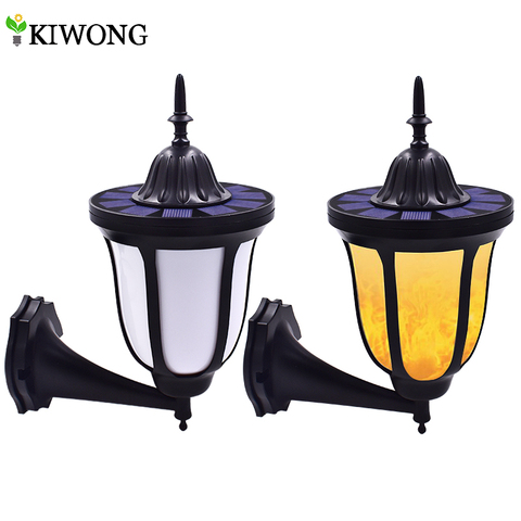 Solar Wall Lights Flickering Flames 96 LED Outdoor Dancing Night Light Waterproof New Lantern Design for Garden Door Patio Yard ► Photo 1/1