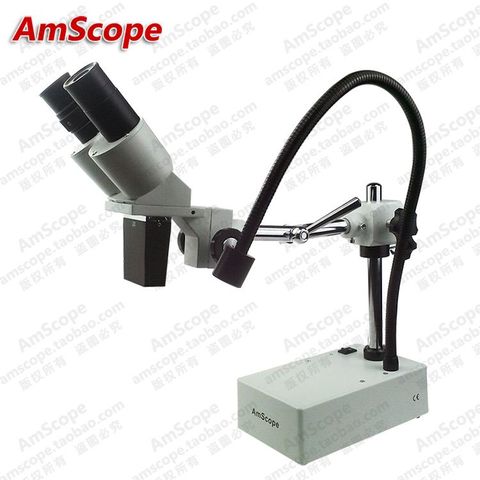 Widefield Stereo Microscope--AmScope Supplies 20X & 30X Widefield Stereo Microscope with Boom Arm Stand and Incident Light ► Photo 1/3