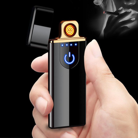 New USB charging Cigarette lighter Touch sensing switch Double-sided lighter Windproof flameless Electronic lighters No gas ► Photo 1/6