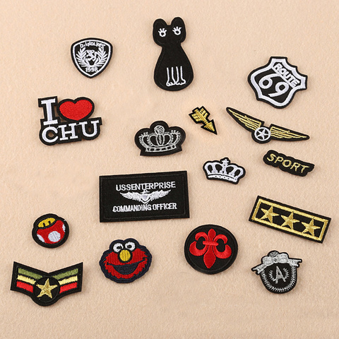 1pc Sport Cat Military Chapter Arrow Crown Embroidery Patches for Clothing Iron on Clothes Jeans Appliques Badge Stripe Sticker ► Photo 1/5