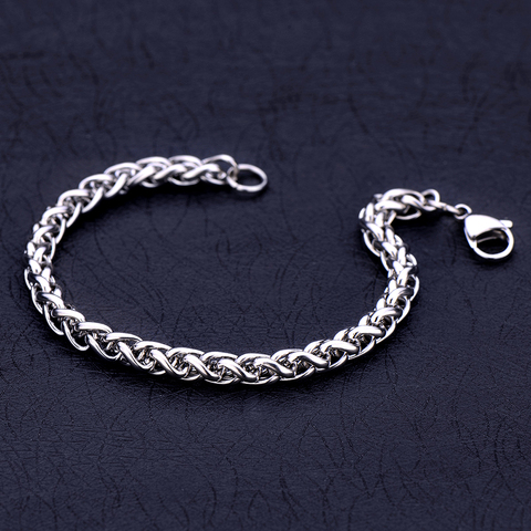 Wholesale low price stainless steel 4MM 5MM 6MM keel chain bracelet Fashion men's jewelry Christmas gift drop shipping ► Photo 1/5