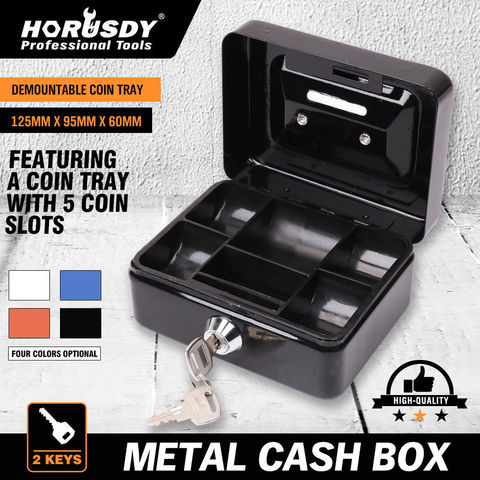 Stainless Steel Petty Cash Money Box Security Lock Lockable High QualityMetal Safe Small Fit For Home Office Safe 2 Keys ► Photo 1/5