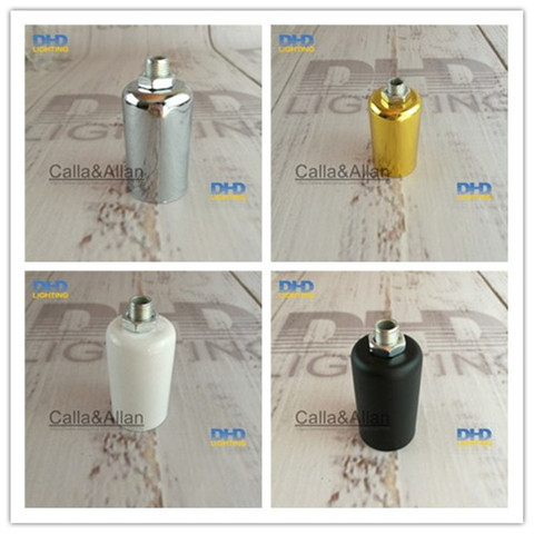 Sample order 2pcs/10pcs E14/E12 CE/UL silver color Edison filament bulb fitting pendant lamp holder aluminum ceramic sockets ► Photo 1/5