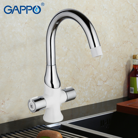 GAPPO High quality Kitchen sink Faucet Deck-Mounted Double Handle kitchen tap Chrome Finished Mirror Spray Planting GA4049 ► Photo 1/6