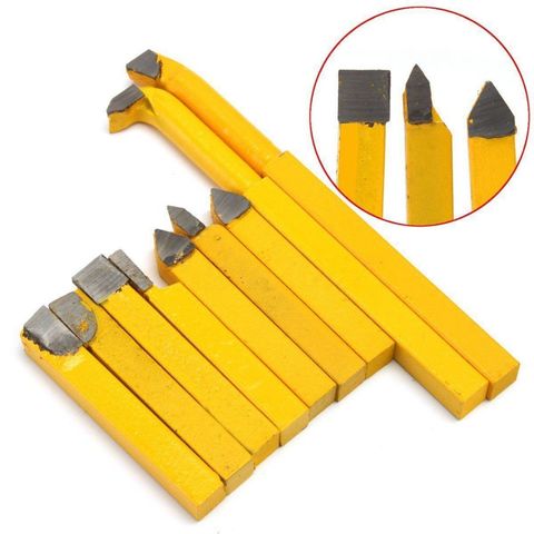 9pcs/Set YW1 Carbide Brazed Tip Tipped Lathe Cutter Tools 8x8mm Shank High Hardness Turning Milling Welding Bit ► Photo 1/6