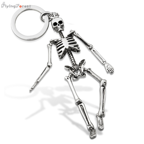 Keychain For Men Metal alloy Skull Keychains For Couples Fashion Foldable Skeleton Key Chains Key Rings Bag Charm Gifts ► Photo 1/6