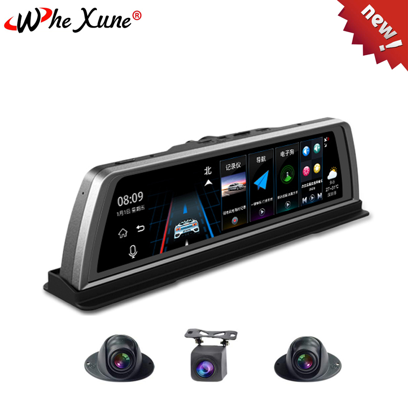 WHEXUNE 4G Car Video Recorder Dash Cam 3 Cameras Surveillance FHD 1080P  Night Vision 24-hour Remote Monitoring DVRs WiFi Hotspot