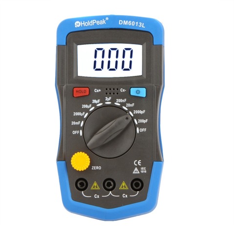 DM6013L Handheld capacimetro Digital Capacitance Meter tester 1999 counts Capacitor electronic diagnostic-tool w/ LCD Backlight ► Photo 1/6
