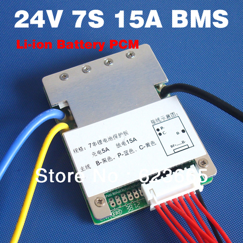 E-bike battery 7S 24V 15A BMS 24v lithium battery BMS for electric bike 24V 8Ah 10Ah 12Ah li-ion battery With balance function ► Photo 1/6