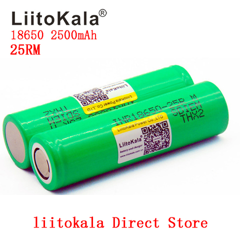 2PCS LiitoKala Original 18650 25R M INR1865025R 20A discharge lithium batteries, 2500mAh electronic cigarette Power Battery ► Photo 1/1