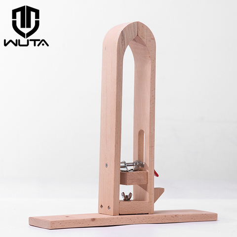 WUTA Stainless+Beech Wood Leather Craft Short Table Desktop Lacing Pony & Sewing Horse DIY Hand Stitching Clamp+2 Pcs Leather ► Photo 1/6